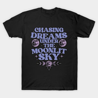 Chasing dreams under the moonlit sky T-Shirt